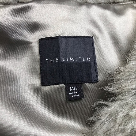 The Limited M/L faux fur vest tan/gray - Picture 6 of 9